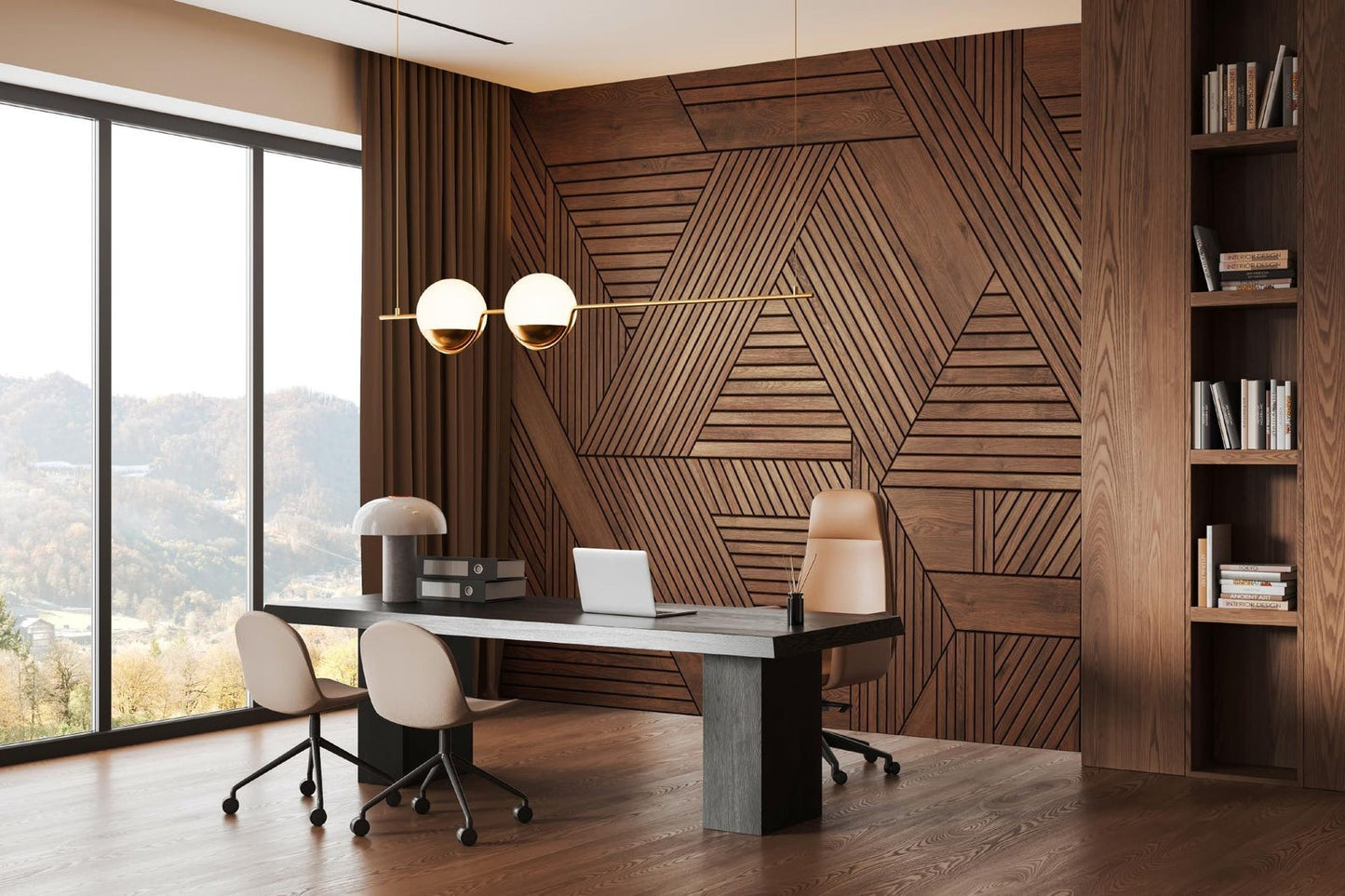 Papel para paredes Lineas Madera Elegante