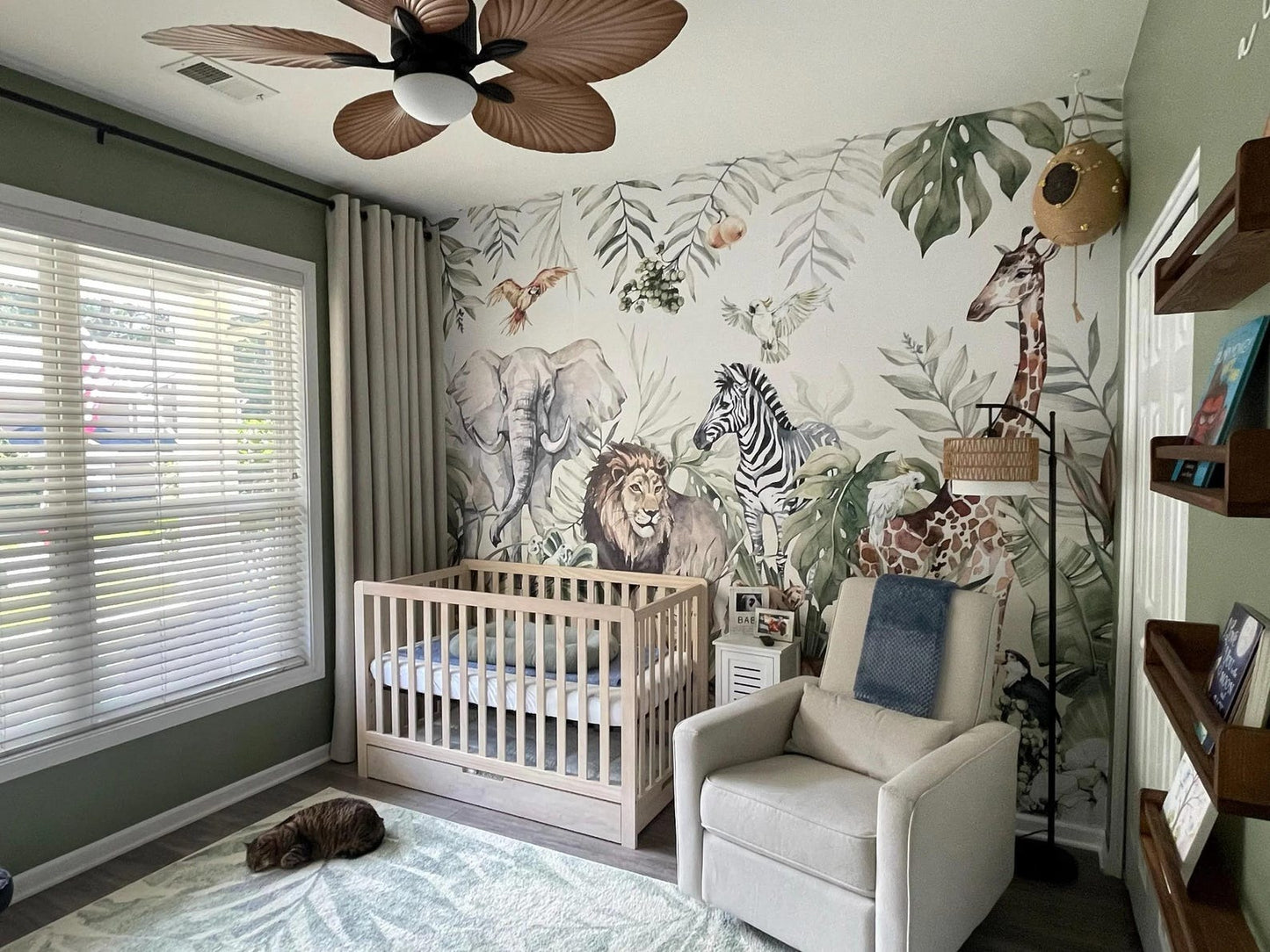 Papel para paredes infantil Paraíso safari acuarela