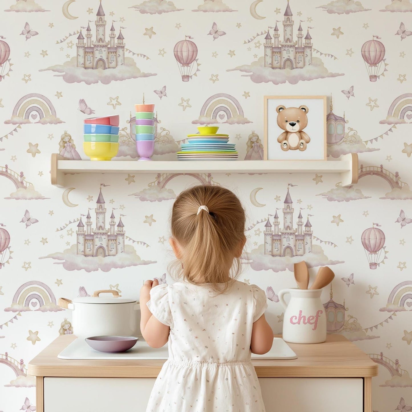 Papel para paredes tierra de princesa mosaico2