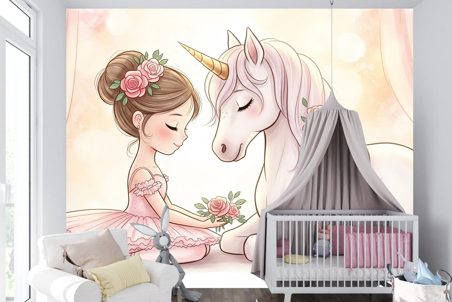 Papel para paredes Unicornio con Bailarina