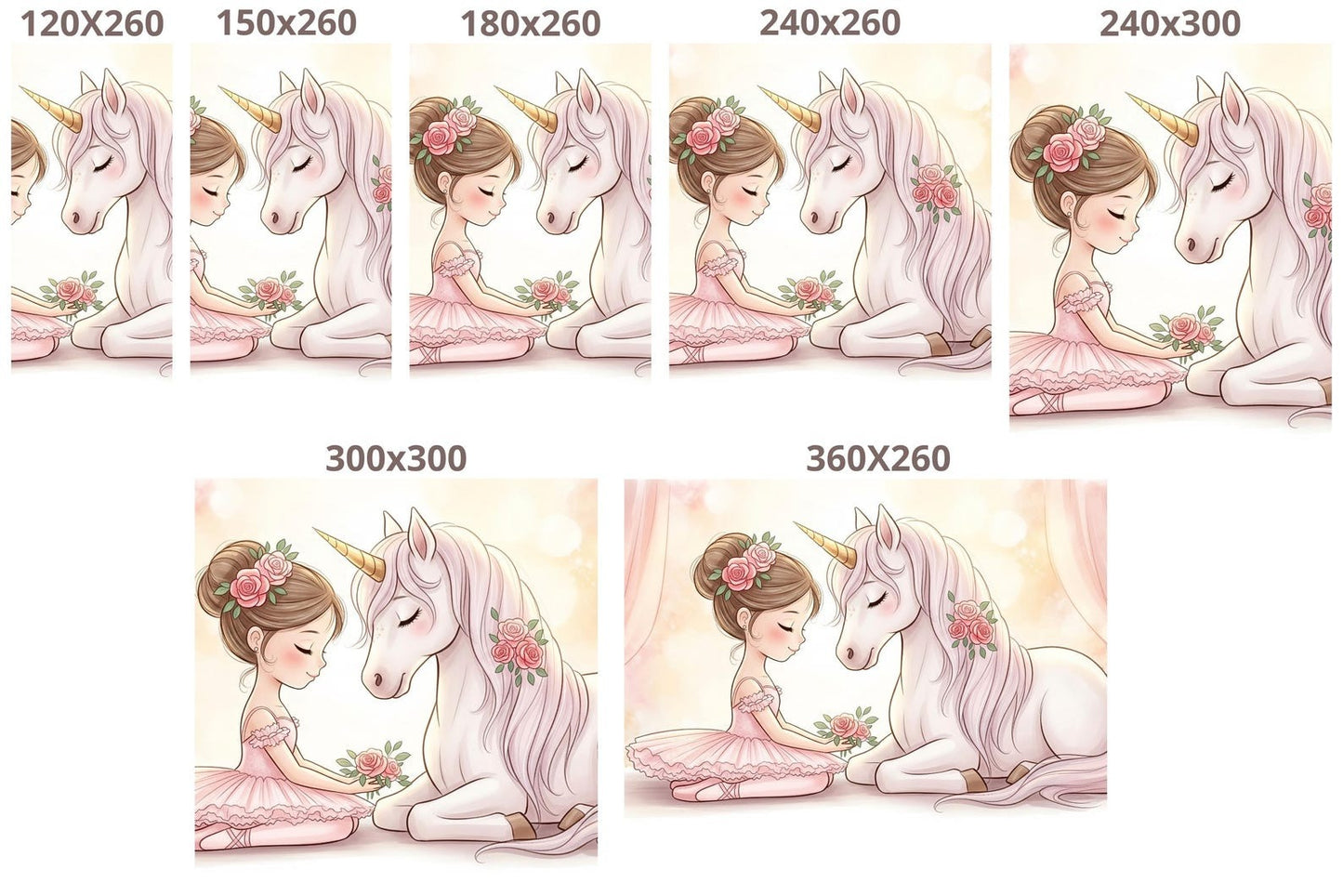 Papel para paredes Unicornio con Bailarina
