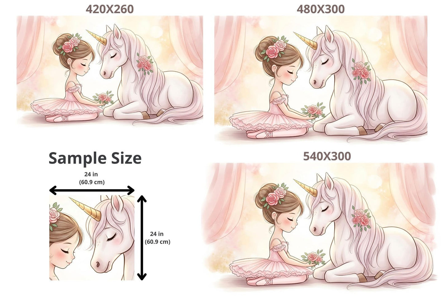 Papel para paredes Unicornio con Bailarina