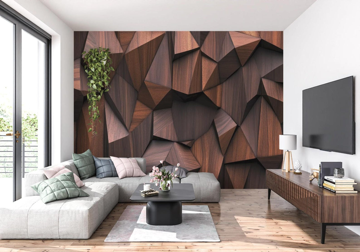Papel para paredes Madera 3D 2