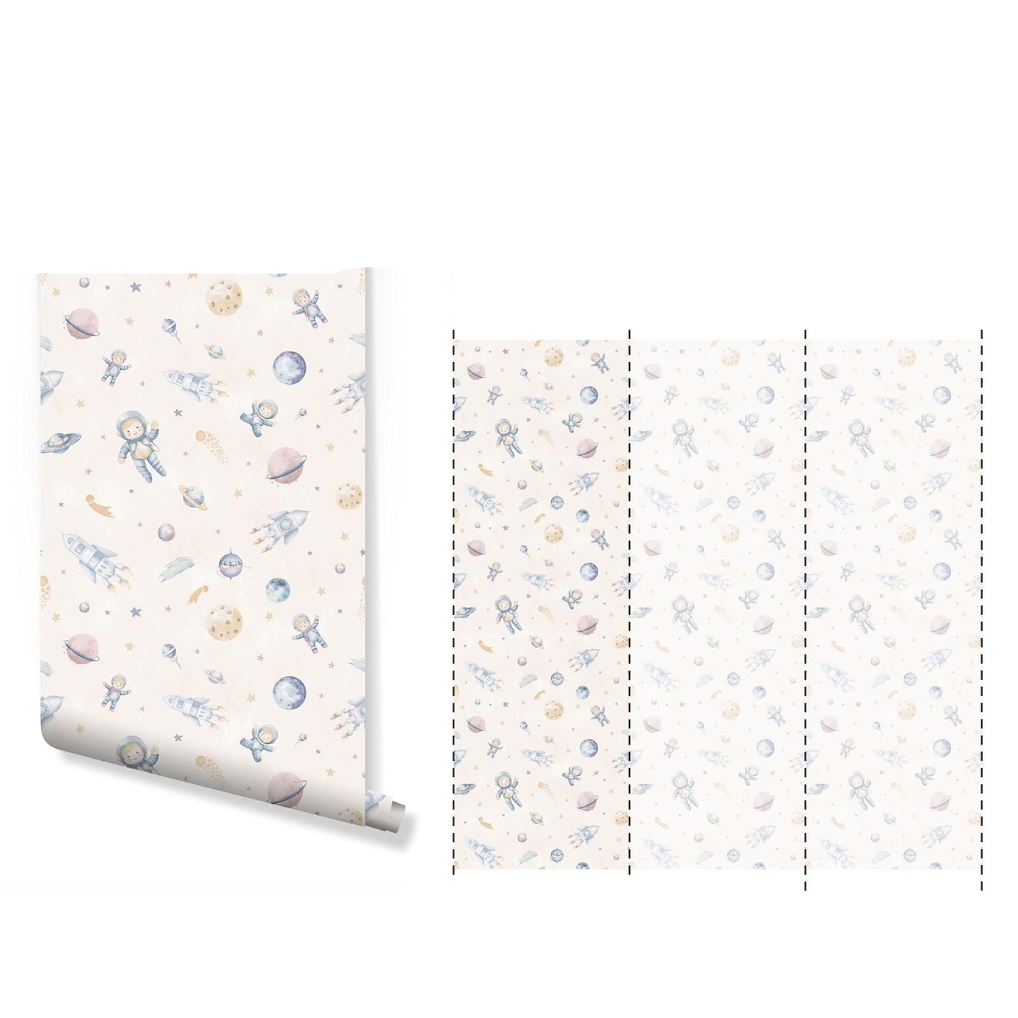 Papel para paredes Mosaico astronauta infantil