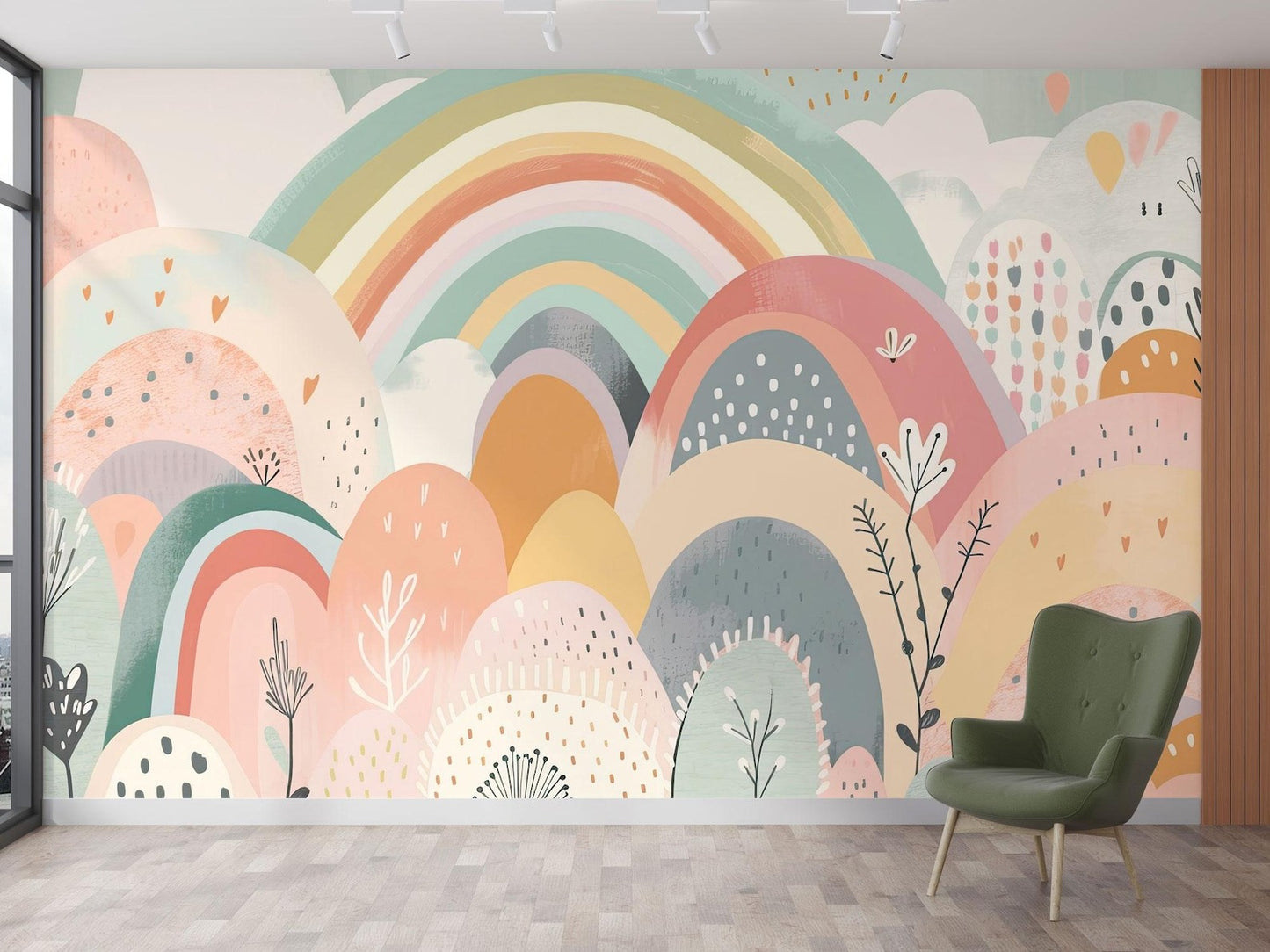 Papel para paredes Montañas de Arcoiris