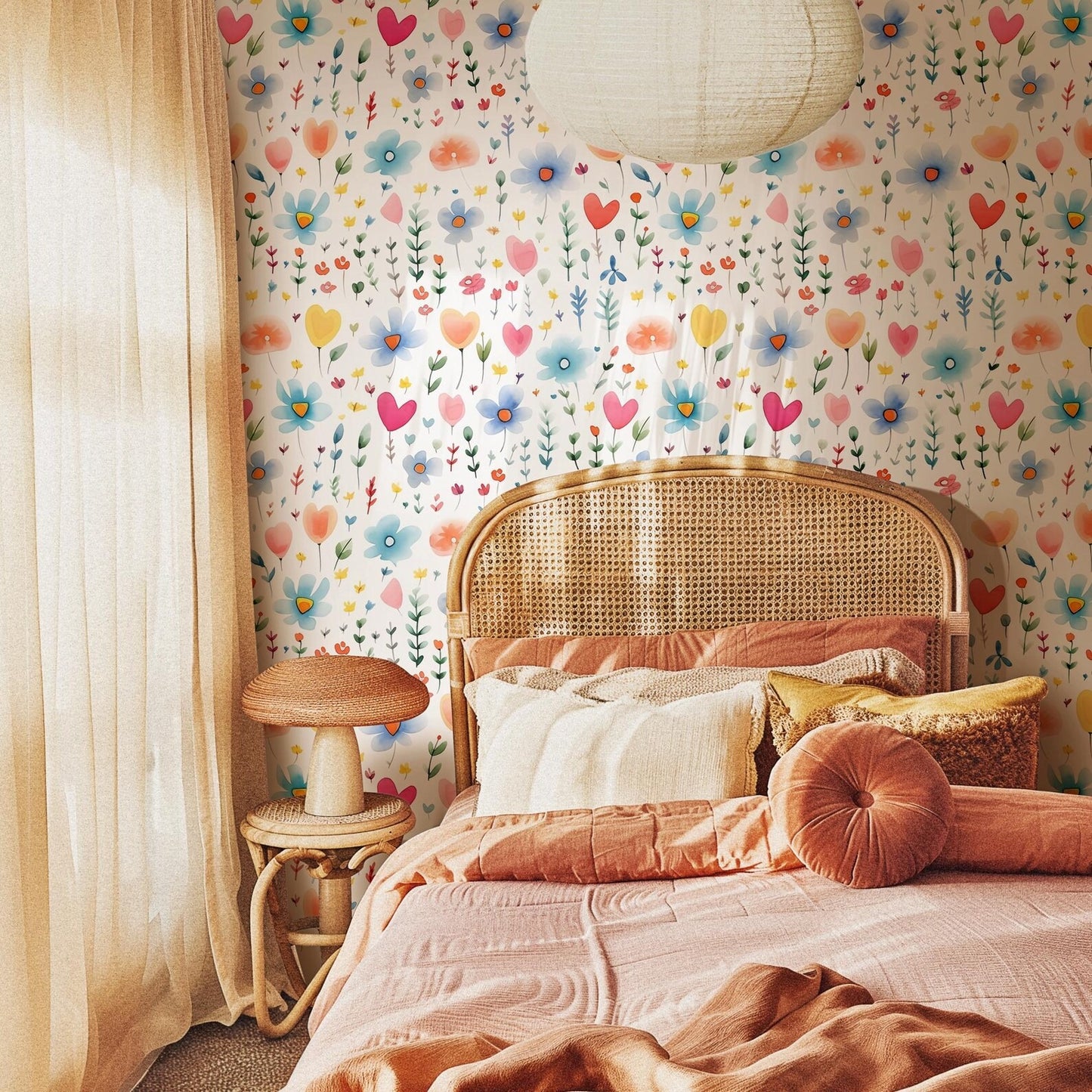 Papel para paredes Flores Mosaico 3