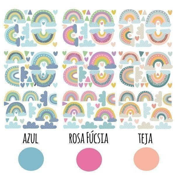 Adhesivos de pared arcoiris colores variados