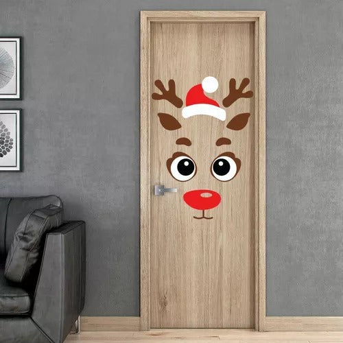 Vinilos decorativos Adhesivos infantiles de vinilo para puertas Navideñas Con adornos