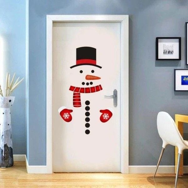 Vinilos decorativos Adhesivos infantiles de vinilo para puertas Navideñas Con adornos