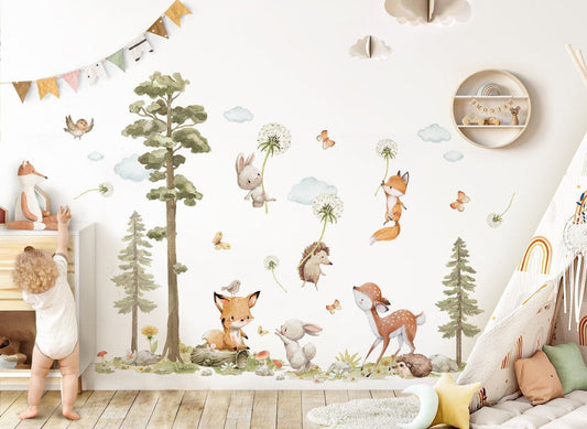 Vinilos decorativos Adhesivos infantiles animales del bosque 2 (0007)