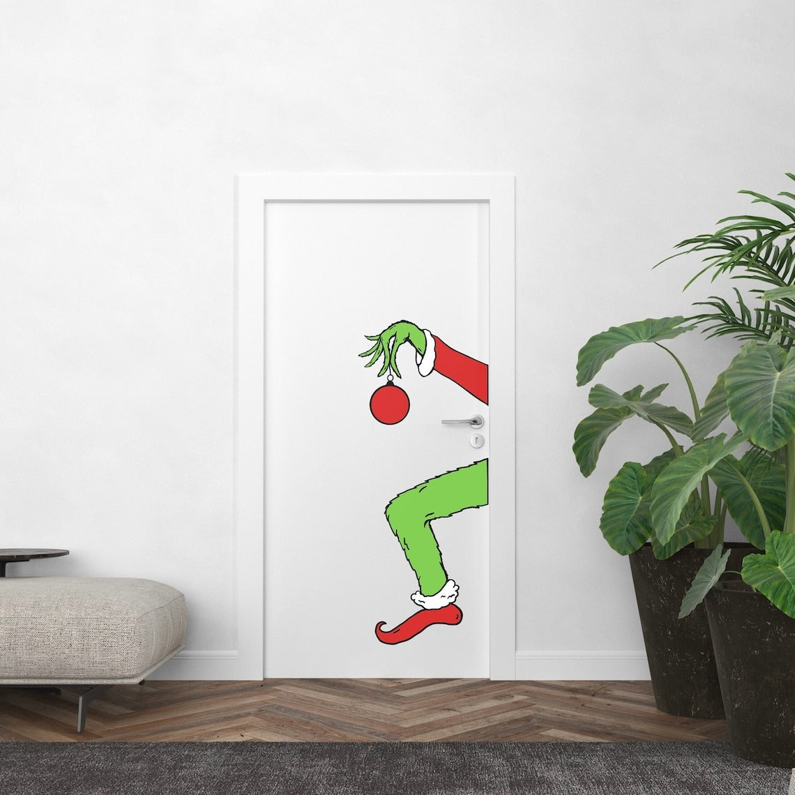 Vinilos decorativos Adhesivos infantiles de vinilo para puertas Navideñas Con adornos
