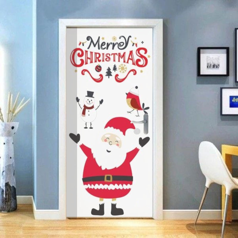 Vinilos decorativos Adhesivos infantiles de vinilo para puertas Navideñas Con adornos