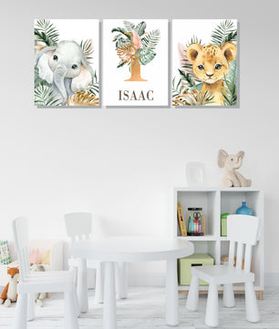 Cuadros Decorativos infantiles Modernos animales de la selva
