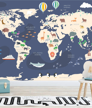 Papel para paredes Mapa mundial 2