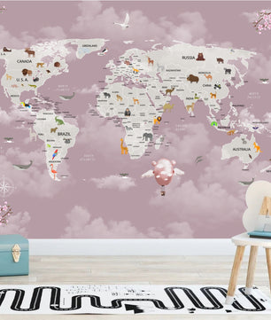 Papel para paredes Mapa mundial 4