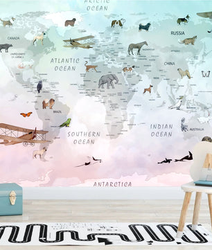 Papel para paredes Mapa mundial 8