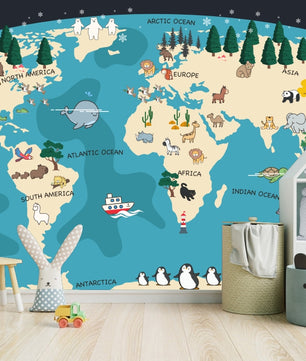 Papel para paredes Mapa mundial 1