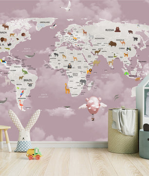 Papel para paredes Mapa mundial 4