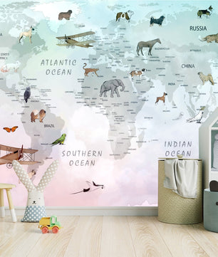 Papel para paredes Mapa mundial 8