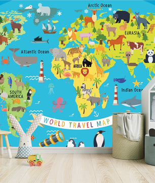 Papel para paredes Mapa mundial 6