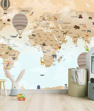 Papel para paredes Mapa mundial 3