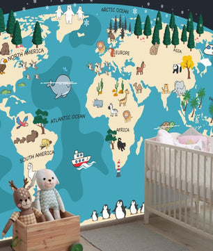 Papel para paredes Mapa mundial 1