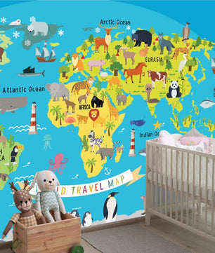 Papel para paredes Mapa mundial 6