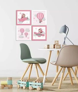 Combo de aviador rosa para niña