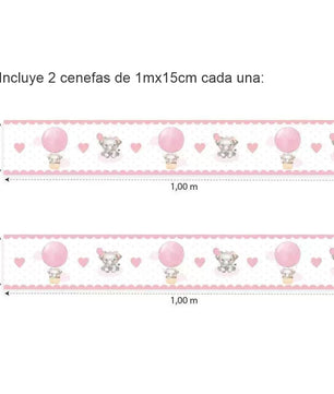 Combo de globos y elefantes con nubes rosas