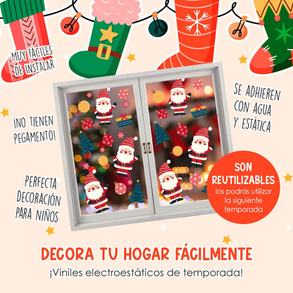 Vinil Electro estático para ventana Luces para Santa