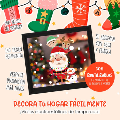 Vinil Electro estático para ventanas SANTA CLAUS Y SUS AYUDANTES