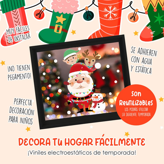 Vinil Electro estático para ventanas SANTA CLAUS Y SUS AYUDANTES