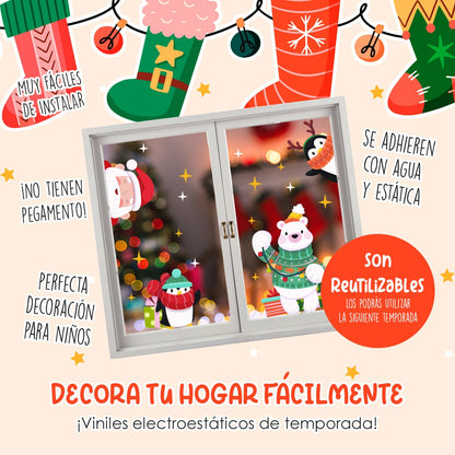 Vinil Electro estático para ventanas Regalos NAvideños