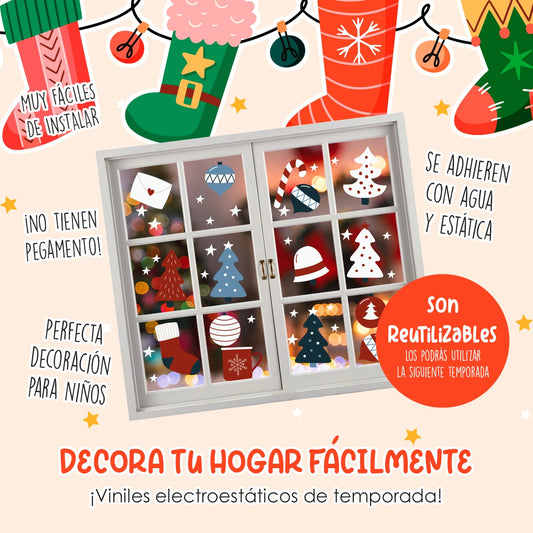 Vinil Electro estático para ventanas THE CHRISTMAS HOUSE