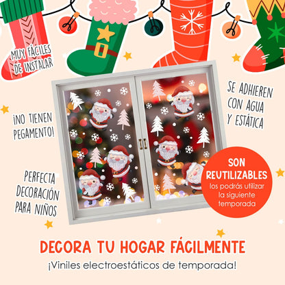 Vinil Electro estático para ventana Sueños de Santa