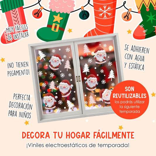 Vinil Electro estático para ventana Sueños de Santa