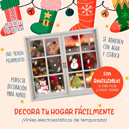 Vinil Electro estático para ventanas Espíritu Navideño