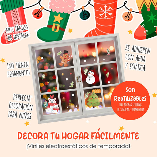 Vinil Electro estático para ventanas Espíritu Navideño