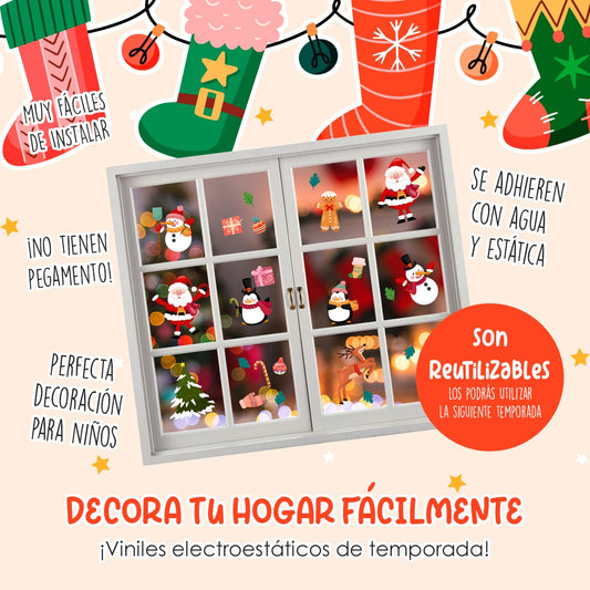 Vinil Electro estático para ventanas Regalos de Navidad