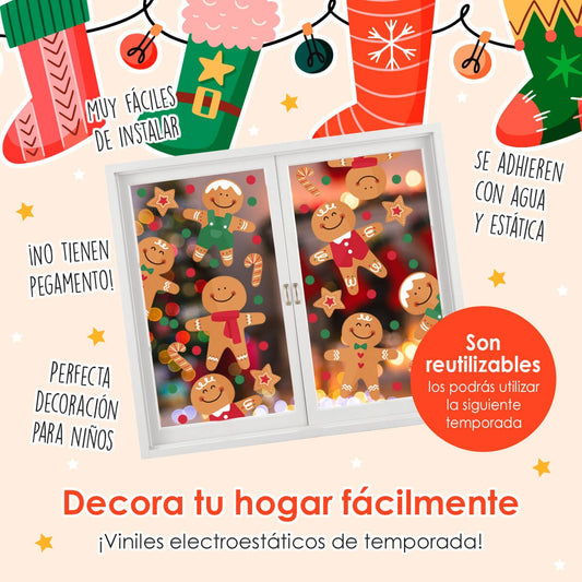 Vinil Electro estático para ventana Galletas de jengibre