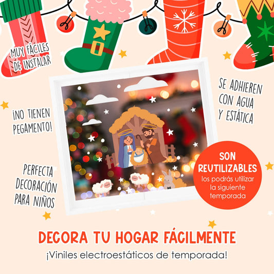 Vinil Electro estático para ventana Luz de Belén