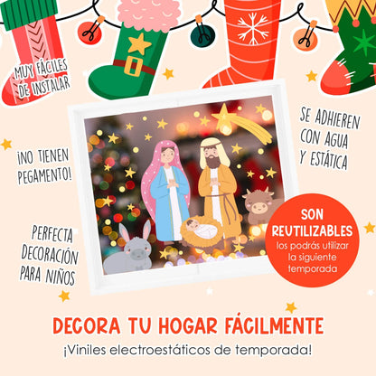 Vinil Electro estático para ventana Nacimiento de Jesús