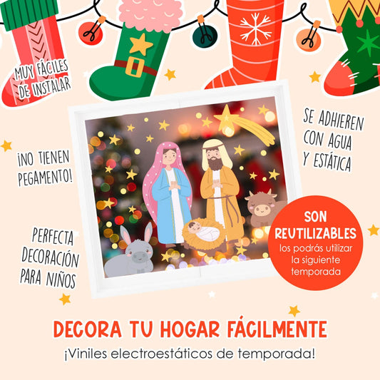 Vinil Electro estático para ventana Nacimiento de Jesús