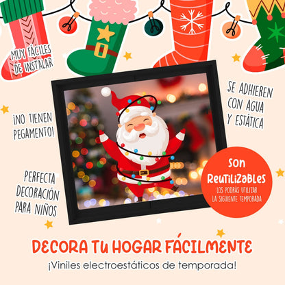 Vinil Electro estático para ventanas Santa Claus