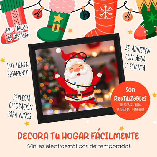 Vinil Electro estático para ventanas Santa Claus