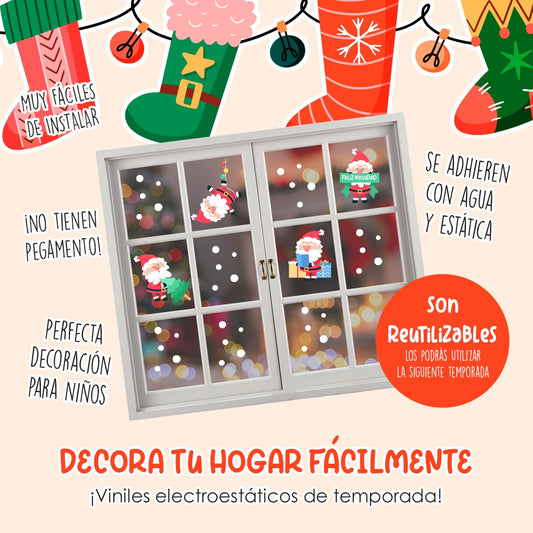 Vinil Electro estático para ventana SANTA CLAUS