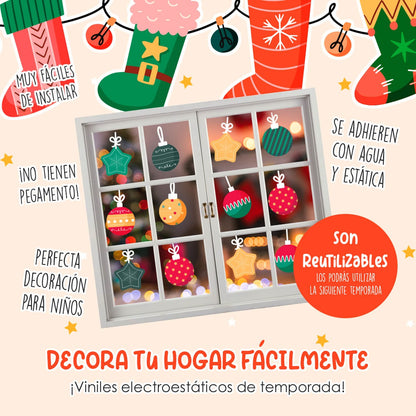 Vinil Electro estático para ventanas Estrellas y esferas