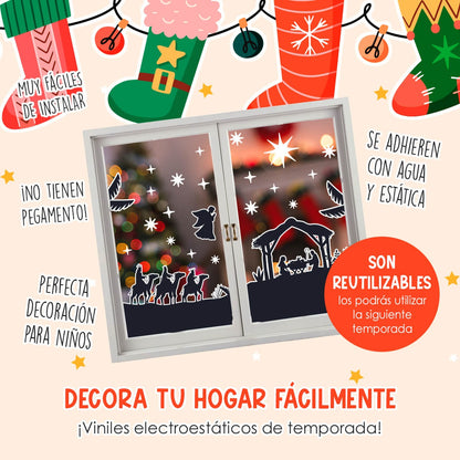Vinil Electro estático para ventana Nacimiento Jesus