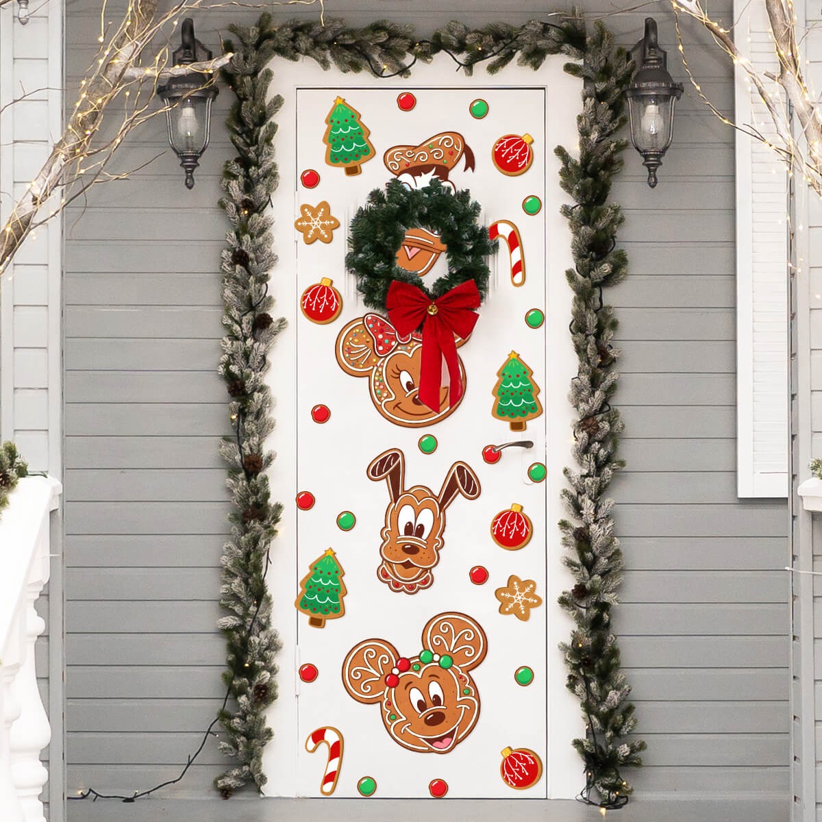 Vinilo para puerta Navidad Mickey & the ginger cookies