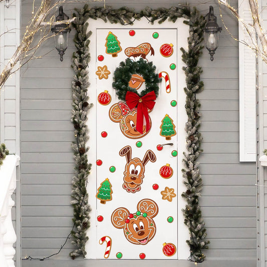 Vinilo para puerta Navidad Mickey & the ginger cookies